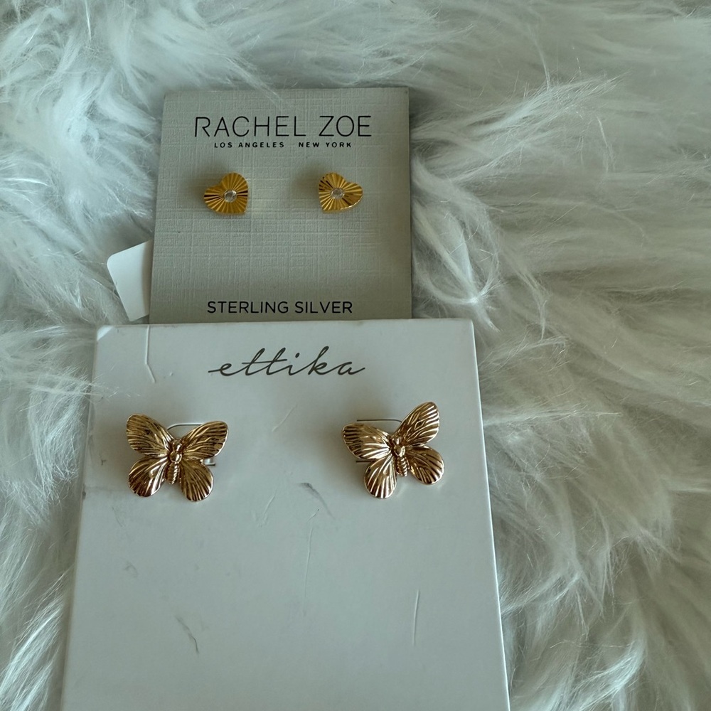 NWT Rachel Zoe Gold Earring Bundle